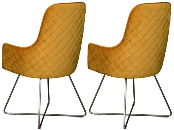 Pair of Carlton Furniture Utah Chairs Plush Mustard | Shackletons