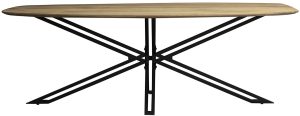 Carlton Furniture Java Natural Line Mango Wood D End Oval 220cm Dining Table | Shackletons