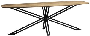 Carlton Furniture Java Natural Line Mango Wood D End Oval 220cm Dining Table | Shackletons