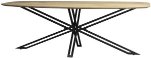 Carlton Furniture Java Natural Line Mango Wood D End Oval 220cm Dining Table | Shackletons