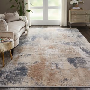 Nourison Rugs Rustic Textures Rectanglular RUS02 Rug in Beige Grey 39m x 28m | Shackletons