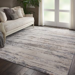 Nourison Rugs Rustic Textures Rectanglular RUS04 Rug in Beige Grey 32m x 24m | Shackletons