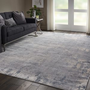 Nourison Rugs Rustic Textures Rectanglular RUS06 Rug in Grey Beige 39m x 28m | Shackletons