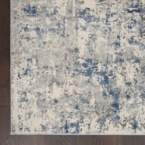 Nourison Rugs Rustic Textures Rectanglular RUS07 Rug in Ivory Grey Beige 22m x 16m | Shackletons