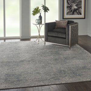 Nourison Rugs Rustic Textures Rectanglular RUS09 Rug in Ivory Light Blue 32m x 24m | Shackletons