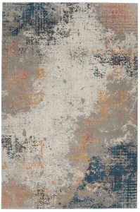 Nourison Rugs Rustic Textures Rectanglular RUS13 Rug in Grey Blue 22m x 16m | Shackletons