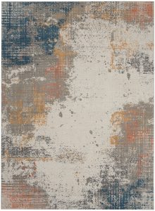 Nourison Rugs Rustic Textures Rectanglular RUS13 Rug in Grey Blue 32m x 24m | Shackletons