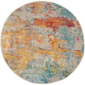 Nourison Rugs Celestial Round Rug 16m x 16m in Sealife | Shackletons