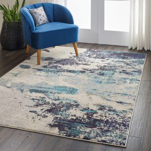 Nourison Rugs Celestial Runner Rug 183m x 061m in IvoryTealBlue | Shackletons