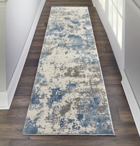 Nourison Rugs Rustic Textures Runner RUS08 Rug in Grey Blue 23m x 066m | Shackletons