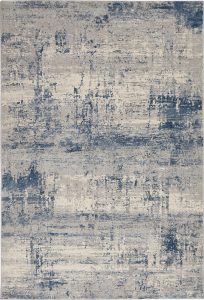 Nourison Rugs Rustic Textures Rectanglular RUS10 Rug in Ivory Blue 22m x 16m | Shackletons