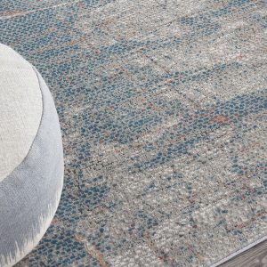 Nourison Rugs Rustic Textures Rectanglular RUS15 Rug in Grey Blue 32m x 24m | Shackletons