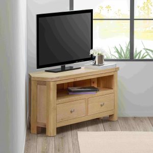 Foxington Corner TV Unit Natural Oak | Shackletons