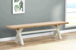 Foxington Cross Leg Dining Bench OWP Painted | Shackletons