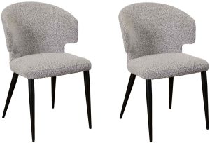 Pair of Baker Belle Dining Chairs Grey Boucle | Shackletons