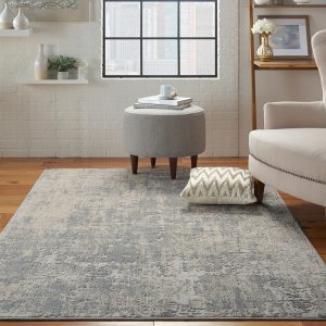 Nourison Rugs Rustic Textures Rectanglular RUS01 Rug in Ivory Silver 22m x 16m | Shackletons