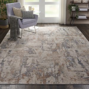 Nourison Rugs Rustic Textures Rectanglular RUS06 Rug in Beige Grey 32m x 24m | Shackletons