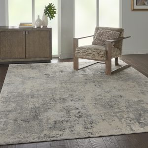 Nourison Rugs Rustic Textures Rectanglular RUS07 Rug in Grey Beige 39m x 28m | Shackletons