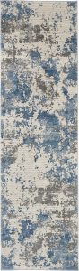 Nourison Rugs Rustic Textures Runner RUS08 Rug in Grey Blue 23m x 066m | Shackletons