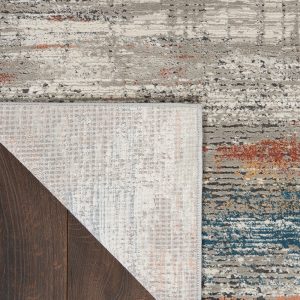 Nourison Rugs Rustic Textures Rectanglular RUS12 Rug in Grey Multicolour 18m x 12m | Shackletons