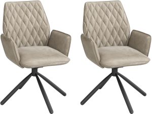 Set of 2 Torelli Zanetti Swivel Dining Chairs in Mink | Shackletons