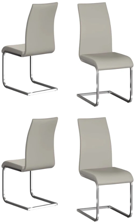 Set of 4 Torelli Paolo Leather Effect Dining Chairs in Taupe