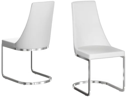 Set of 2 Torelli Mia Leather Effect Dining Chairs in White