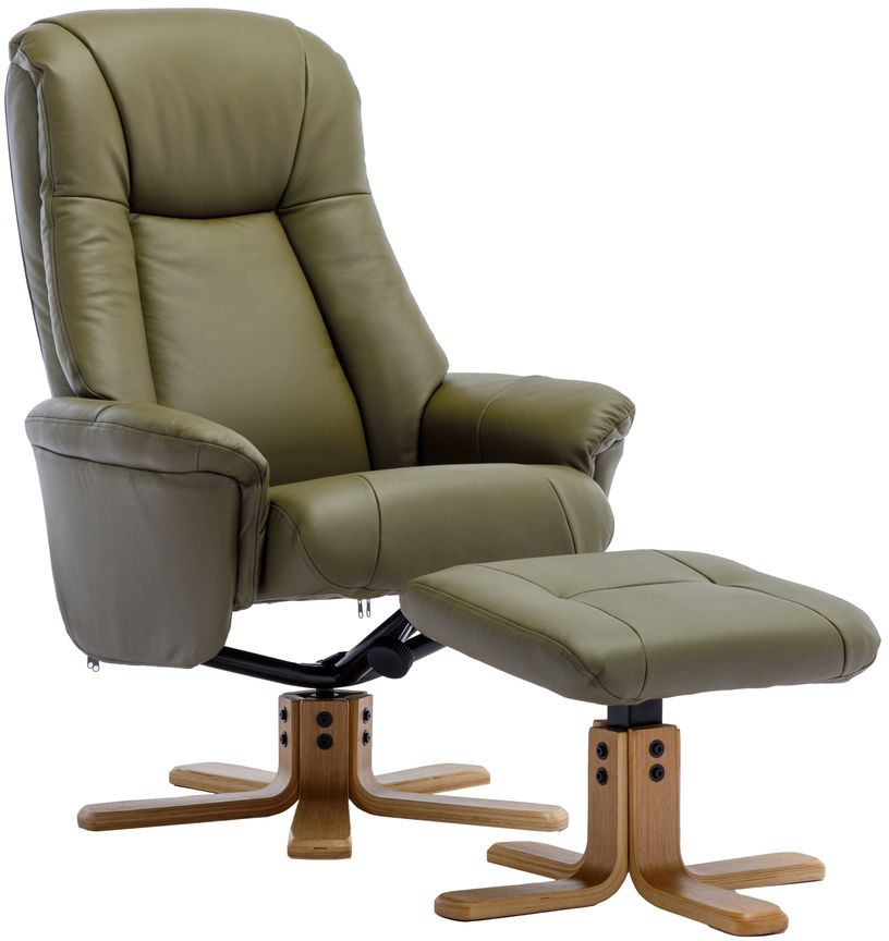 Hawaii Chair in Olive Green Leather