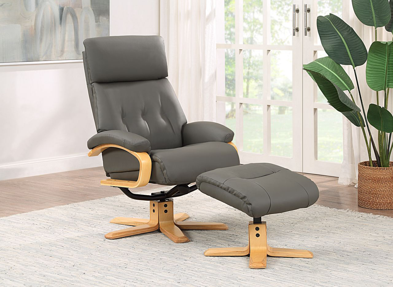 Global Furniture Alliance Vienna Chair in Charcoal Leather