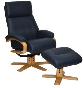 Vienna Chair in Navy Leather | Shackletons