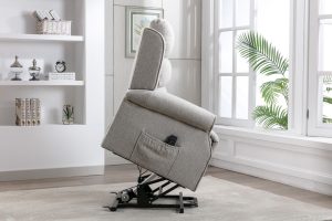 Andover Riser Recliner Chair in Linen Fabric | Shackletons