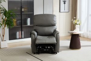 Global Furniture Alliance Normandy Riser Recliner Chair in Dark Grey Leather | Shackletons