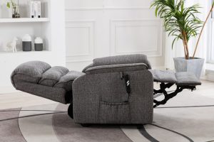 Valencia Riser Recliner Chair in Lisbon Grey Fabric | Shackletons