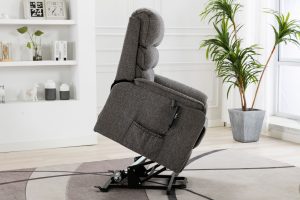 Valencia Riser Recliner Chair in Lisbon Grey Fabric | Shackletons