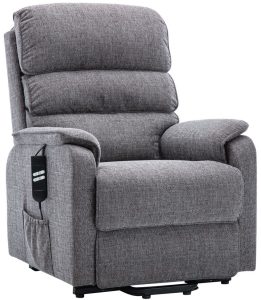 Valencia Riser Recliner Chair in Lisbon Grey Fabric | Shackletons