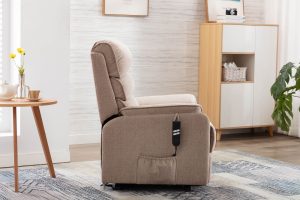 Valencia Riser Recliner Chair in Lisbon Wheat Fabric | Shackletons