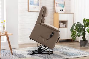 Valencia Riser Recliner Chair in Pebble Plush Fabric | Shackletons