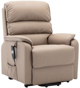 Valencia Riser Recliner Chair in Pebble Plush Fabric | Shackletons