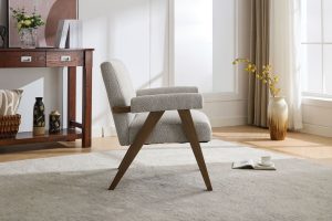 Global Furniture Alliance Leoni Acent Chair in Greige Fabric | Shackletons