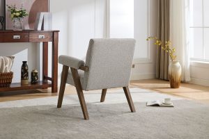 Global Furniture Alliance Leoni Acent Chair in Greige Fabric | Shackletons