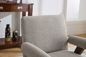 Global Furniture Alliance Leoni Acent Chair in Greige Fabric | Shackletons