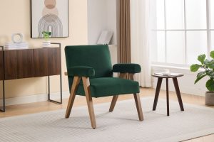 Global Furniture Alliance Leoni Acent Chair in Bottle Green Fabric | Shackletons