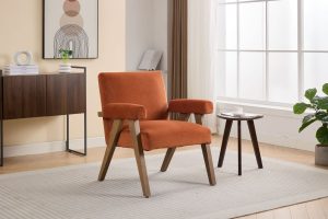 Global Furniture Alliance Leoni Acent Chair in Rust Fabric | Shackletons