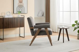 Global Furniture Alliance Leoni Acent Chair in Taupe Fabric | Shackletons