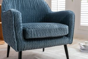 Global Furniture Alliance Ruby Acent Chair in Cornflower Blue Fabric | Shackletons