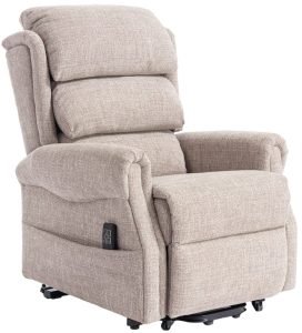 Global Furniture Alliance Luxembourg Riser Recliner Chair in Cha Cha Oat Fabric | Shackletons