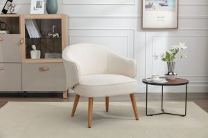 Global Furniture Alliance Iris Acent Chair in Snow Fabric | Shackletons