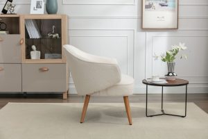 Global Furniture Alliance Iris Acent Chair in Snow Fabric | Shackletons