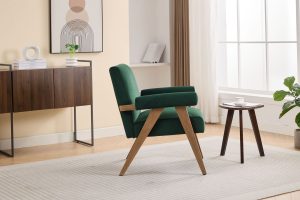 Global Furniture Alliance Leoni Acent Chair in Bottle Green Fabric | Shackletons