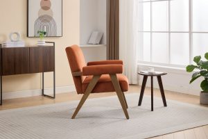 Global Furniture Alliance Leoni Acent Chair in Rust Fabric | Shackletons